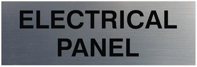 All Quality Basic Electrical Panel Sign - Fire Regulation Safety Compliance Sign - Silver - Large (1 Pack)