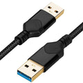 ROFICORD USB 3.0 Male to Male Cable, USB A to USB A High Speed Data Cord Compatible with Hard Disk Drive/Laptop Cooler/Set-top Box/DVD Player/TV/Camera and More (5 FT, Black)