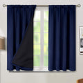 BGment Blackout Curtains for Bedroom 54 Inch Length, Rod Pocket 100% Blackout Curtains with Thermal Liner Room Darkening Curtains for Living Room, Each Window Curtain 2 Panels, 42 x 54 Inch, Navy Blue