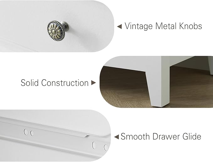 White Dresser for Bedroom,4 Chest of Drawers Dresser,Tall Nightstand Modern Clothes Organizer Cabinet for Bedroom,Closets,Hallway
