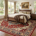 RELEANY Washable Area Rug, 8'x10', Red/Blue - Image 4