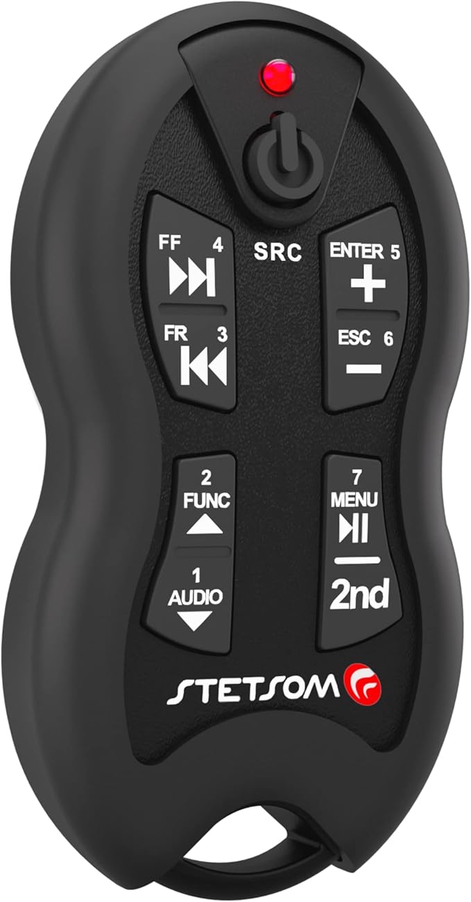 Stetsom SX2 - Universal Remote Control, Infrared, Long Range (1640 ft), 16 Functions, Learning Mode, Compatible with Car Audio Head Units, Home Devices and Video Equipment