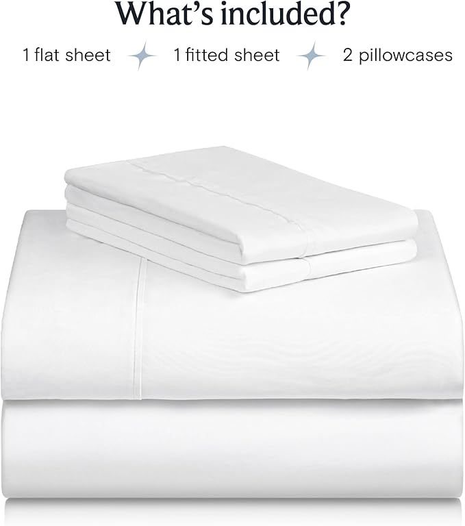 LuxClub 4 PC Extra Deep Pocket King Sheet Set, Deep Pockets Wrinkle Free Cooling Bed Sheets Hotel Bedding for Women, Men, Includes 1 Fitted Sheet, 1 Flat Sheet and 2 Pillowcases- White