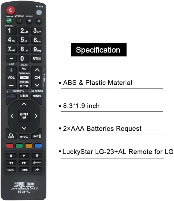 Universal Remote Control for LG Smart TVs. 1 Year Warranty.