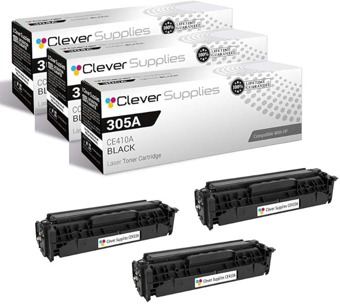 CS Replacement Toner Cartridge Compatible with HP PRO 400 Color M451DN CE410X Black 305A Color M375 MFP M375NW MFP M451 M451DN M451DW M451NW M475DN M475DW 3 Set