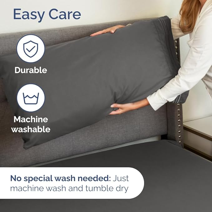 Full XL Bed Sheet Set - 4 Piece Extra Long Extended Full XL Sheets - Soft, Breathable & Cooling - Fits 8” to 16" Mattress w/ Deep Pockets - 54" x 80" - Easy-Fit, Wrinkle & Fade Resistant - Charcoal