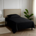 Carressa Linen 100% Egyptian Cotton Twin Sheets Set - 600 Thread Count Egyptian Cotton Luxury Twin Sheets (3 PC, Black), 16" Deep Pocket, Soft, Cooling, Sateen Weave College Dorm Room Bedding