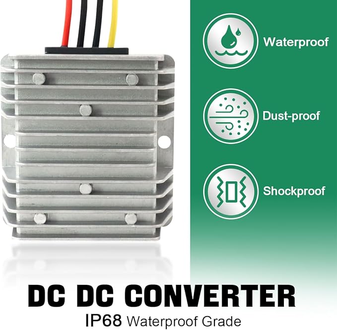 DC 12V Boost to 24V DC Power Converter Boost Converter 8A DC Power Converter Waterproof Module Golf Cart Club car LED lamp, etc