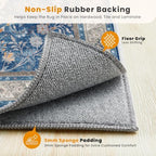 SameBed 5x7 Area Rug Living Room, Vintage Washable Carpet Blue - Image 6