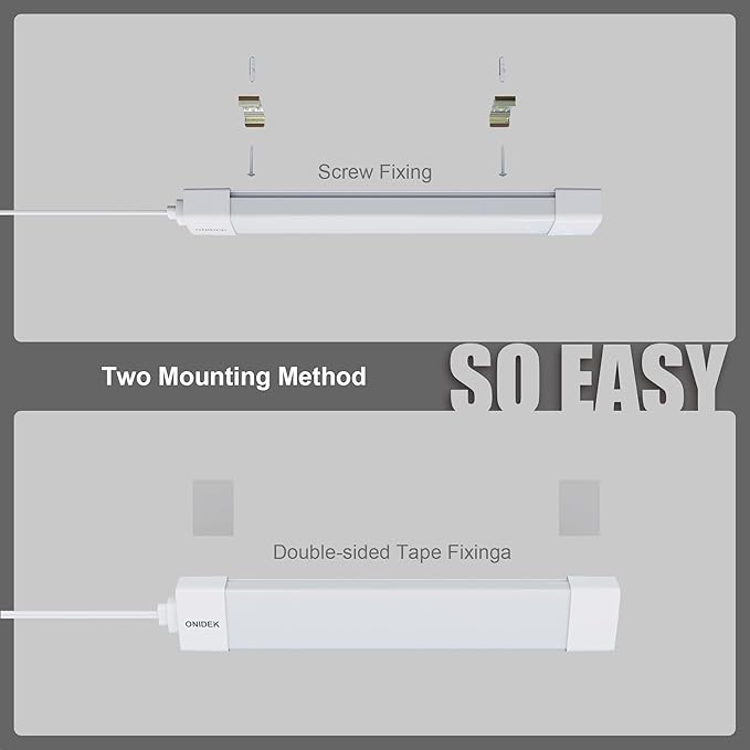 ONIDEK Under Cabinet Lights with Plug. 2700K-6500K Dimming and Color. with Wireless Control Panel and Remote Control.36W 3600LM for Garage, Kitchen, Bathroom, Closet, Office (45 inch)