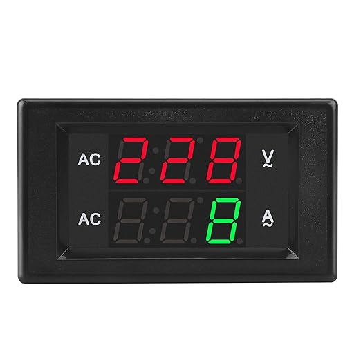 DROK Volt Amp Meter, AC 500V 500A Digital Voltmeter Ammeter Panel, 0.39 Inches LED 2in1 Multimeter, 2-Wire Voltage Amperage Tester Gauge with Current Transformer