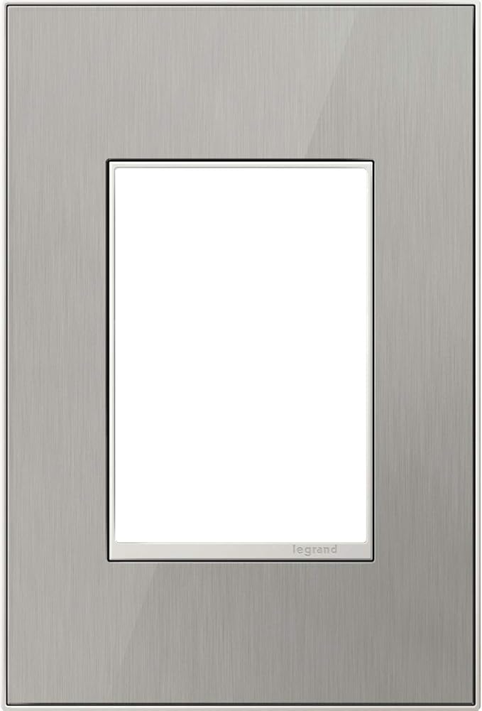 Legrand adorne Brushed Stainless, 1-Gang + Wall Plate, AWM1G3MS4
