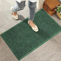 HIYARD Sturdy Front Door Mat, Absorbent Muddy Dirt Resist Welcome Door Mats Outdoor Indoor, Stain and Fade Resistant, Non-Slip Rubber Backing Low Profile Doormat for Entryway, 30×17, Green by HIYARD