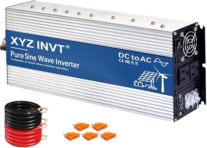 XYZ INVT 4000W Pure Sine Wave Inverter 36V to 120V AC, 8000W Peak Power - Portable Power Converter for Solar System, Off-Grid Home, RV, Truck & Camping