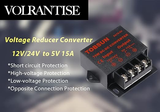 DC 12V/24V to 5V 15A Step Down Converter - Voltage Regulator Buck Converter Power Supply Transformer