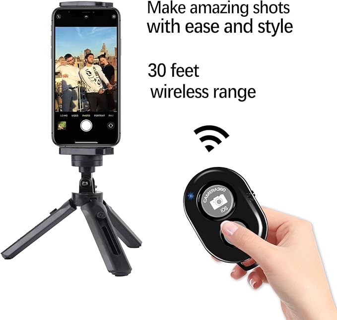 Belijean Bluetooth Remote - Compatible with All iPhone, iPad & Tablets - 2 Pack Bluetooth Clicker for Photos & Videos