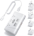 DOACE 800W Travel Adapter Voltage Converter, 220V to 110V Pure Sine Wave Step-Down Transformer for International Travel, 3 AC Outlets & 4 USB, Compatible with Phones, Hair Tools, Cameras & Laptops