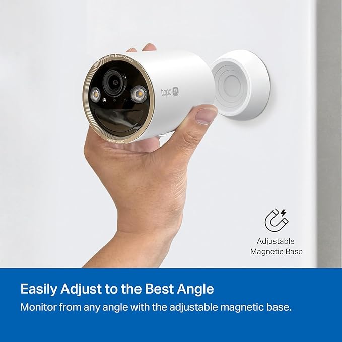 Tapo MagCam 4K Outdoor Wireless Security Camera - Up to 200-Day Battery, Magnetic Mount, Person/Vehicle Detection, Subscription-Free Local Storage or Optional Cloud, Works with Alexa, C460 (3-Pack)