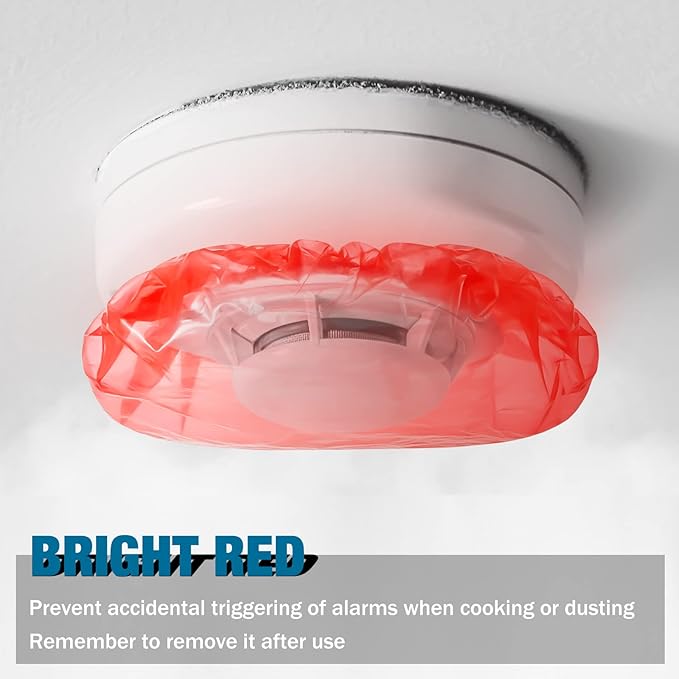 Gueevin 36 Pcs Smoke Detector Cover Smoke Alarm Dust Paint Cover for Home Fire Alarm (Red)
