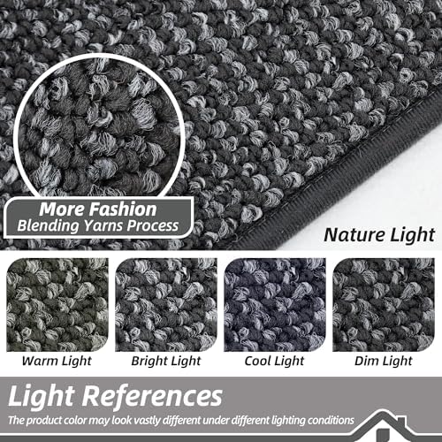 BEQHAUSE Dirt Trapper Door Mat 24"x60", Non-Slip Washable Doormat, Charcoal - Image 5