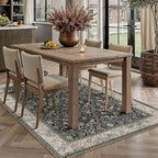 HUGEAR 3x5 Black Beige Vintage Floral Washable Area Rug for Entryway - Image 3