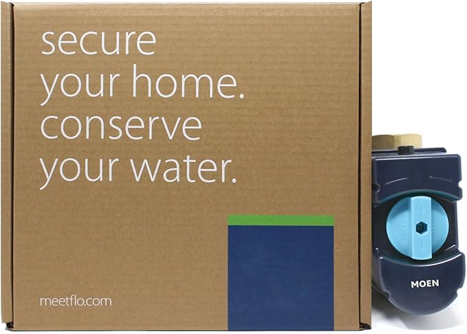 Moen Flo Smart Water Monitor and Automatic Shutoff Sensor, Wi-Fi Connected Water Leak Detector for 1-1/4-Inch Diameter Pipe, 900-002