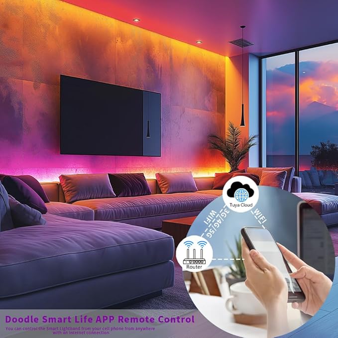 LOAMLIN DR03W RGB SPI SMD COB 3PIN Addressable LED Strip 2.4GHz Tuya WiFi Controller, Support Alexa Google Home Smartphone APP Control Compatible with WR01RF RC03RFB RC04RFB RC05RFB RGB Remote