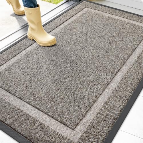 OLANLY Front Door Mat Outside 47x32, All-Season Heavy-Duty Rubber Doormat by OLANLY