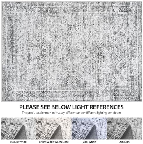 Aelenmu 9x12 Area Rugs for Living Room Washable Bedroom Dining Room Grey - Image 7