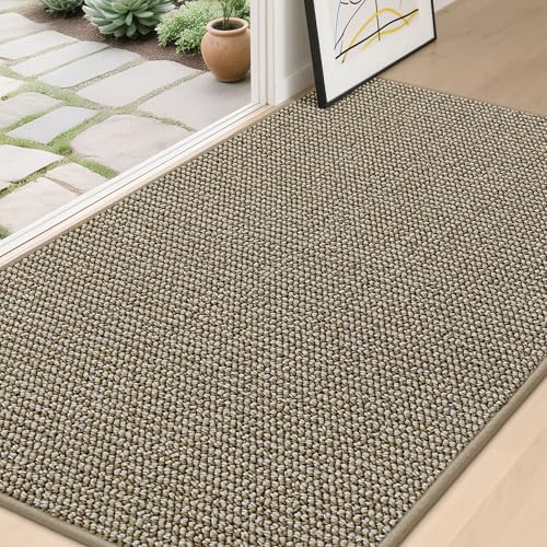 BEQHAUSE Dirt Trapper Door Mat 36" x 60", Non-Slip Washable, Light Beige by BEQHAUSE