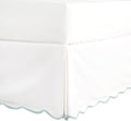 HIG Off-White Chic Full Bed Skirt - Easy Fit Scallop Edge Pleated Bedskirts, 14 Inch Drop Anti-Slip Dust Ruffle, Thick Fabric for Enhanced Privacy, Pre-Washed for Long-Lasting Use(N60022)