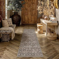 HUGEAR 2x6 Coffee Brown Vintage Floral Washable Runner Rug for Hallway by HUGEAR