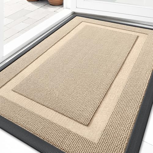 OLANLY Front Door Mat Outside 29.5x17, All-Season Heavy-Duty Rubber Doormat by OLANLY