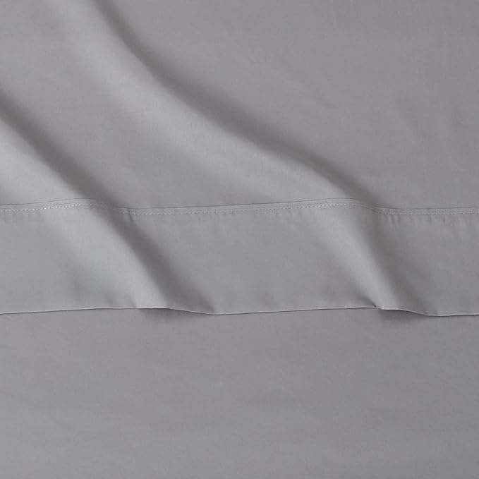 Amazon Basics Lightweight Super Soft, Wrinkle-Free Luxury Microfiber 4 Piece Bed Sheet Set with 14-Inch Deep Pockets, Full, Dark Gray, Solid