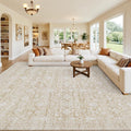 10x14 Area Rugs Living Room: Bedroom Washable Carpet Natural Beige by Luxturiy