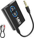 1Mii Bluetooth 5.3 Transmitter Receiver for TV to Wireless Headphones, Dual Link aptX Adaptive/Low Latency/HD Audio, Aux Bluetooth Audio Receiver Adapter for Home Stereo, Airplane, Boat, Gym