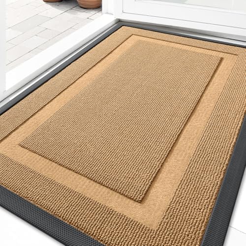 OLANLY Front Door Mat Outside 33x21, All-Season Heavy-Duty Rubber Doormat by OLANLY