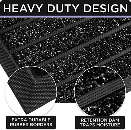 ubdyo Extra Durable Door Mat Outside Entrance (30" x 17", Bright Black) - Image 4