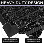 ubdyo Extra Durable Door Mat Outside Entrance (30" x 17", Bright Black) - Image 4
