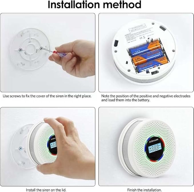 Yfwsrecinoe Upgraded Version Smoke Carbon Monoxide Alarm Detector, Battery-Operated Smoke and CO Alarm with Digital Display, Carbon Monoxide Detectors&Smoke Detector (1Pack)