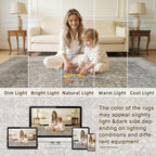 4x6 Area Rugs Living Room: Bedroom Washable Carpet Warm Taupe - Image 5