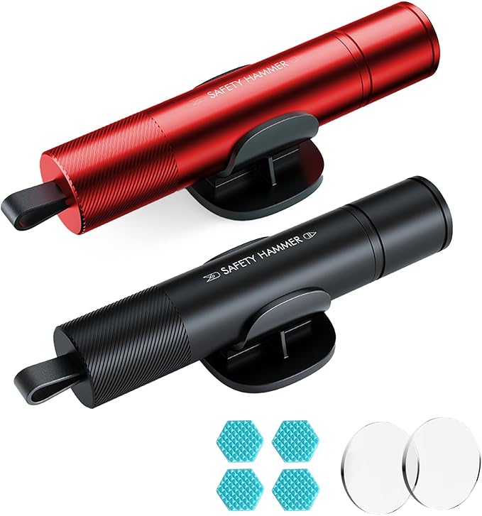 MOTORBUDDY Car Window Breaker Tool, 2-in-1 Window Breaker Seatbelt Cutter, Emergency Glass Breaker Keychain and Auto Escape Tool，Car Accessories