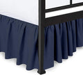Ruffled Bed Skirt with Split Corners, Navy Blue, King 14 Inch Drop Bedskirt, Hotel Quality Brushed Microfiber Wrinkle Free Dust Ruffle Bed Skirt King Size