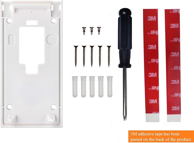 Fansoun No-Drill Adhesive Mount for Ring Video Doorbell (2nd Generation - 2020 Release), Mounting Bracket Accessories for Apartments Office Houses (White)