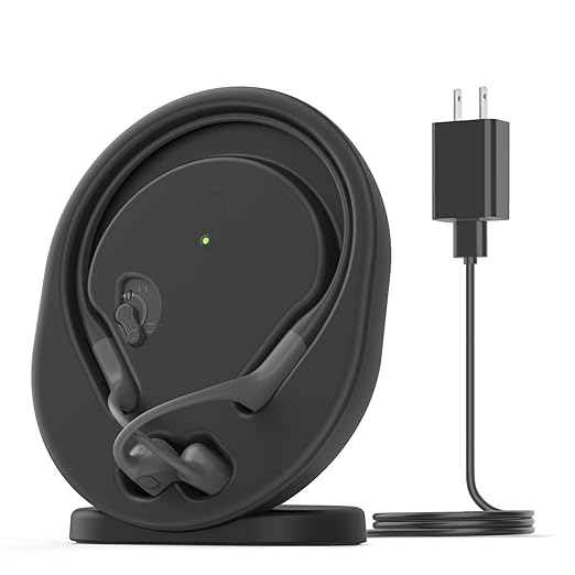 FEFAIA Wireless Charger Station Compatible with Shokz OpenRun Pro/OpenRun Standard Mini, 3.93ft Magnetic Charger Cable Charging Stand Holder Dock USB Power Cord Replacement for Shokz Headphones