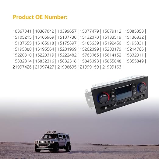 A/C Heater Climate Control Module Panel Switch | Fit for Chevy Silverado Suburban Tahoe Trailblazer Avalanche GMC Sierra Yukon Envoy Cadillac Escalade Buick Rainier Hummer H2 | OE 599-211XD 15832311