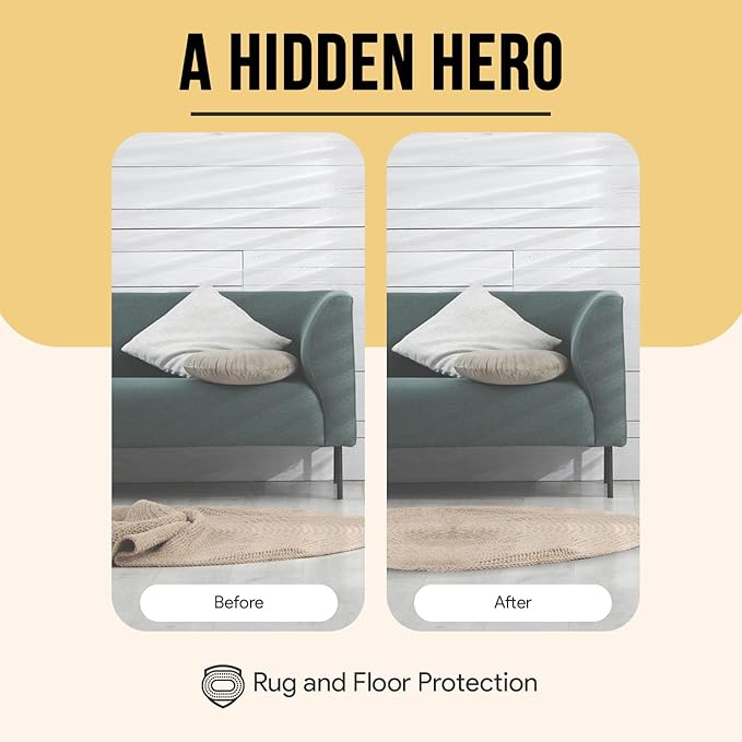 Non Slip Rug Pad 2x4 Feet, 4/25" Thick Felt Cushioned Rubber Rug Gripper Pad for Hardwood, Laminate, Stone, Tile, Wood, Vinyl Floors & Carpet, Anti Skid Under Area Rug Pads