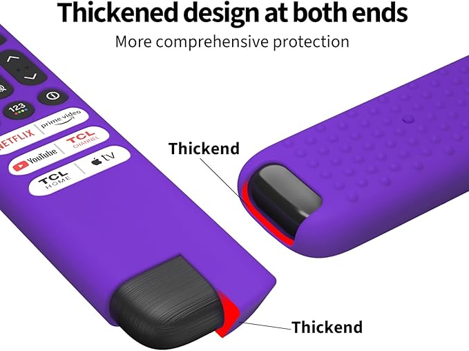 Hi Color Silicone Cover for TCL RC813 FMB1/RC923/RC902V Remote Protective Case Sleeve for TCL Smart TV Remote RC813 FMB1 Case Cover (Purple)