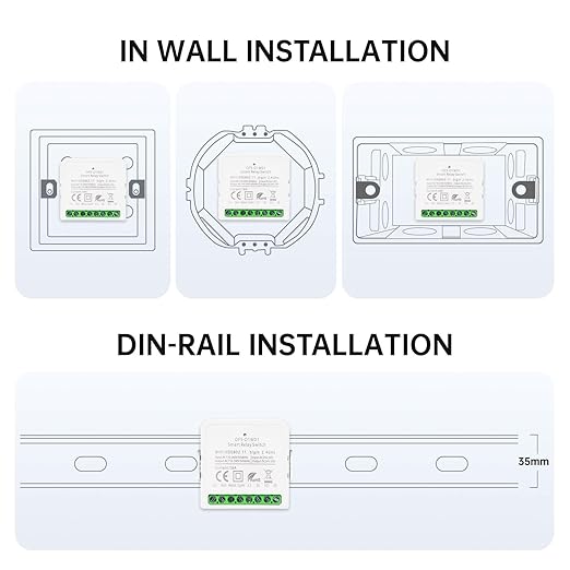 VEXA Smart WiFi Switch 16A, Neutral Wire Required, Bluetooth and WiFi with Alexa & Google Home, Energy Monitoring & Overload Protection for Lights, Fans, Water Heaters (AC 110-240V DC 24-30V)