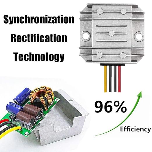 DC Voltage Reducer Converter DC 8V-40V to 12V 3A 36W Automatic Step Down Up Voltage Regulator Power Converter Waterproof Module Transformer for Golf Cart Club Car